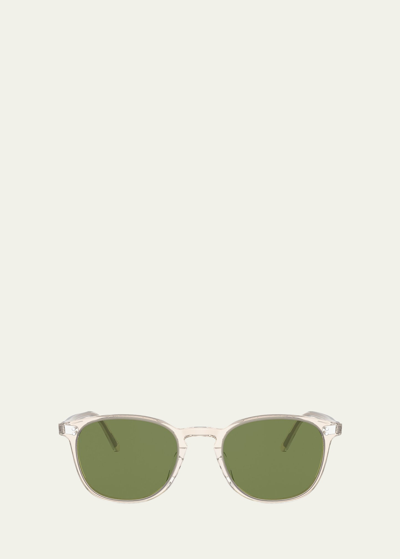 Shop Oliver Peoples Men's Finley Vintage Round Acetate Sunglasses In Buff