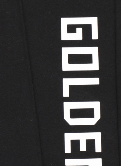 Shop Golden Goose Logo Printed Straight Leg Trousers In Black/white