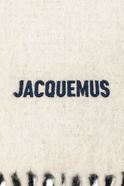 Shop Jacquemus L Harpe Moisson Gradient-effect Fringed Scarf In Multi-navy