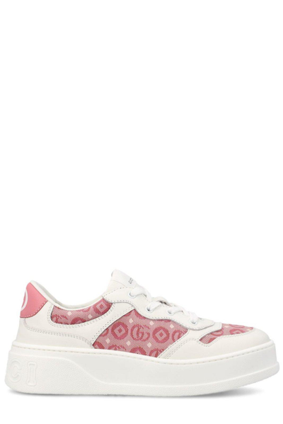 Shop Gucci Interlocking G Platform Sneakers In White