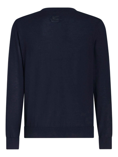 Shop Etro Logo-embroidered Sleeved Knitted Jumper