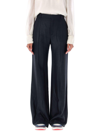 Shop Chloé High-waisted Wide-leg Trousers In Nero