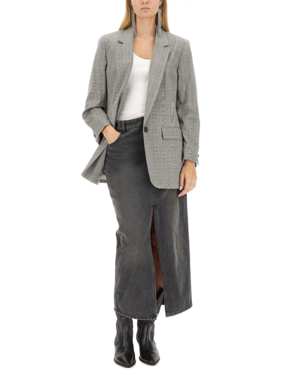 Shop Isabel Marant Kenzy Checked Jacket In Grigio