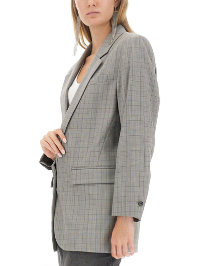 Shop Isabel Marant Kenzy Checked Jacket In Grigio