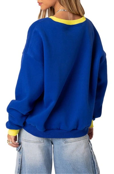 Edikted Italy Oversize Sweatshirt In Blue