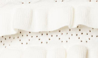 Edikted Robin Pointelle Ruffle Knit Tube Top In Cream