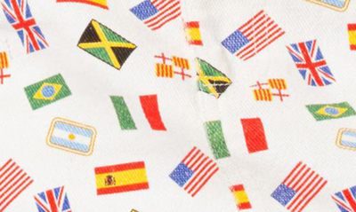 Edikted Traveler Flag Print Denim Miniskirt In White
