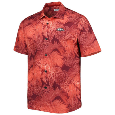Shop Tommy Bahama Cardinal Arkansas Razorbacks Coast Luminescent Fronds Islandzone Button-up Camp Shirt