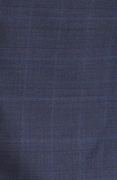 Shop Canali Siena Regular Plaid Wool & Silk Suit In Navy