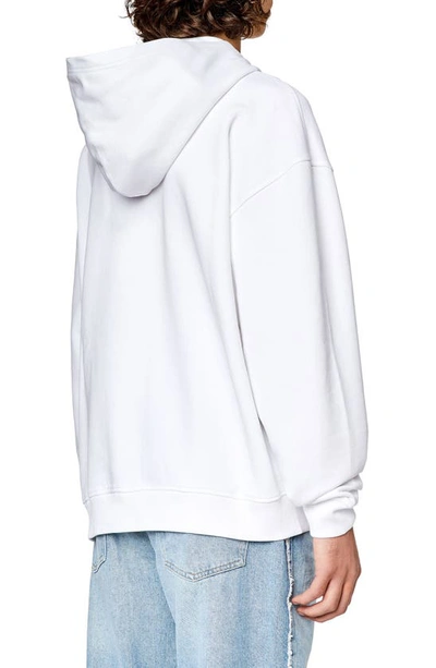 Shop Diesel ® Label Cotton Hoodie In White