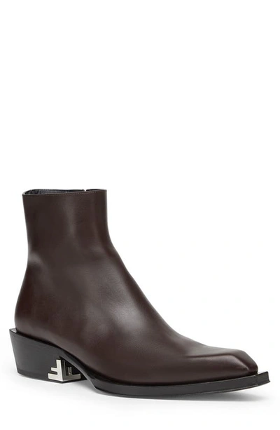 Shop Fendi Stivaletto Ankle Boot In F0qd5-moro