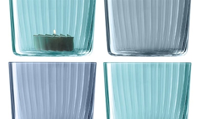 Lsa 4-piece Votive Candleholder Set In Blue