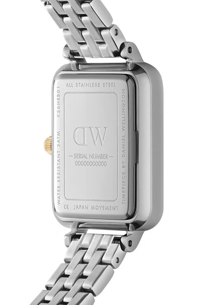 Shop Daniel Wellington Quadro Lumine Two-tone Bracelet Watch, 20mm X 26mm In Silver/ Gold