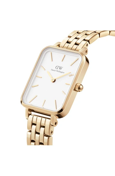 Shop Daniel Wellington Quadro Link Bracelet Watch, 20mm X 26mm In Gold