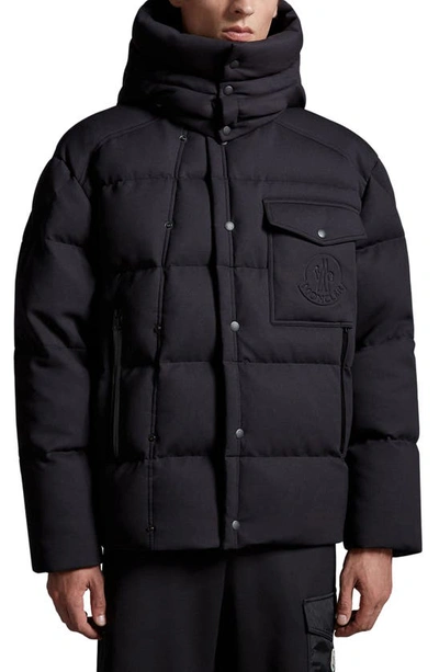 Shop Moncler Karakorum Tech Jersey Down Jacket In Black