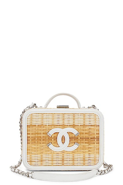 Pre-owned Chanel Raffia Vanity Bag In Neutral