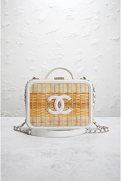 Pre-owned Chanel Raffia Vanity Bag In Neutral
