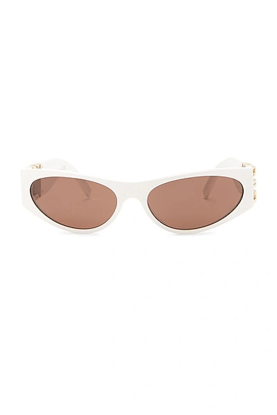 Shop Givenchy 4g Acetate Sunglasses In Shiny White & Brown