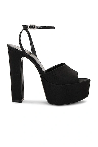 Shop Saint Laurent Jodie Platform Sandal In Nero