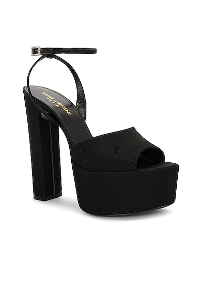 Shop Saint Laurent Jodie Platform Sandal In Nero