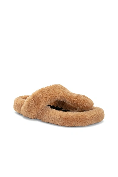 Shop Loewe Ease Shearling Sandal In Medium Concealer