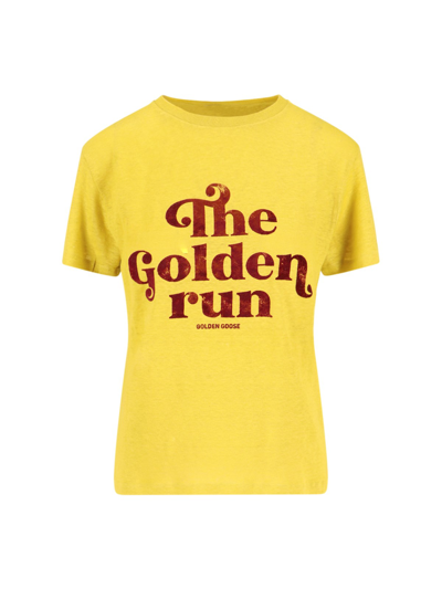 Shop Golden Goose Printed T-shirt In Yellow