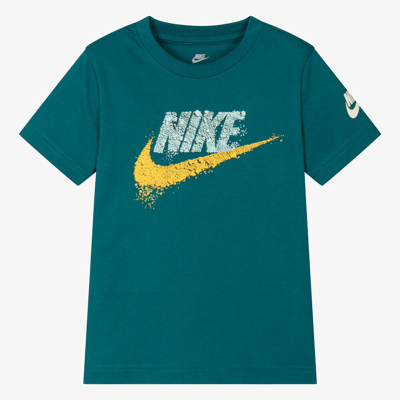 Shop Nike Boys Teal Green Swoosh T-shirt