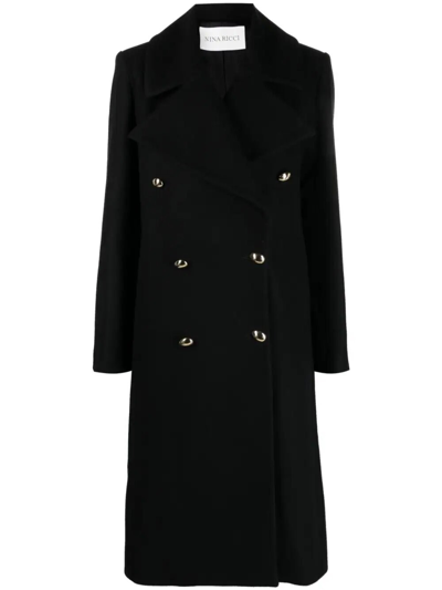 Shop Nina Ricci Double Breasted Coat In Black  