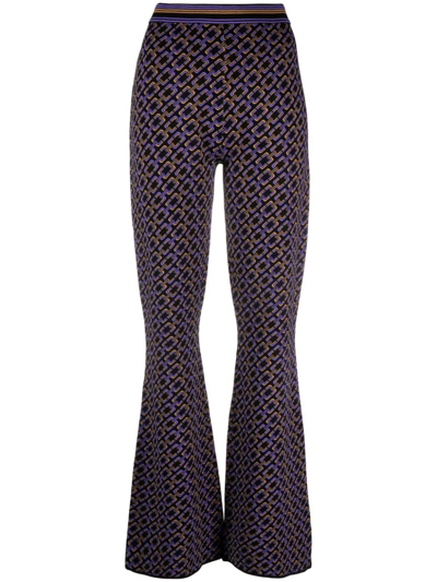 Shop Diane Von Furstenberg Hatti Jacquard Knit Pants In Black  
