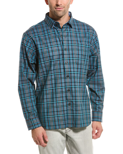 Shop Tommy Bahama Lazlo Vineyard Check Silk-blend Shirt In Blue