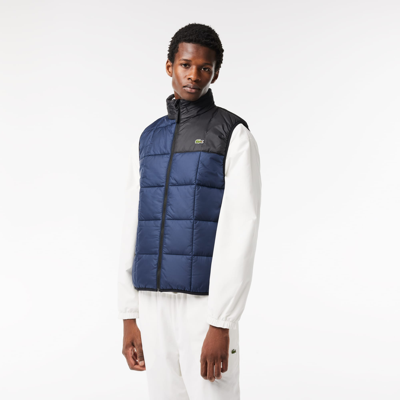 Shop Lacoste Men's Packaway Hood Vest - 48 - S/m In Blue