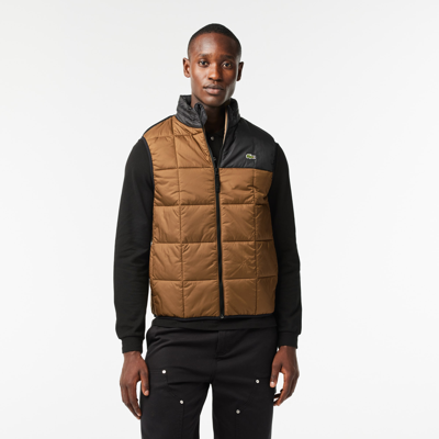 Shop Lacoste Men's Packaway Hood Vest - 52 - M/l In Brown