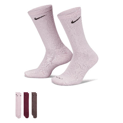 Shop Nike Unisex Everyday Plus Cushioned Training Crew Socks (3 Pairs) In Multicolor