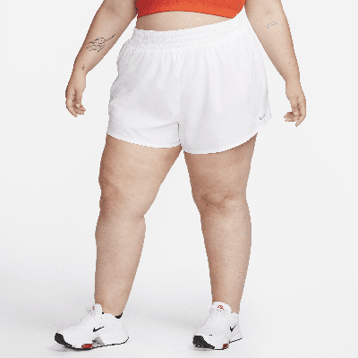 Shop Nike Women's Dri-fit One High-waisted 3" Brief-lined Shorts (plus Size) In White