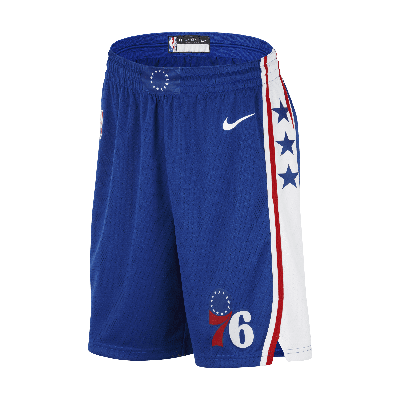 Shop Nike Philadelphia 76ers Icon Edition  Men's Dri-fit Nba Swingman Shorts In Blue