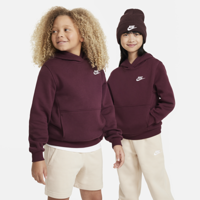 Shop Nike Sportswear Club Fleece Big Kids' Pullover Hoodie In Red