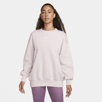 Shop Nike Women's  Sportswear Phoenix Fleece Oversized Crew-neck Sweatshirt In Purple