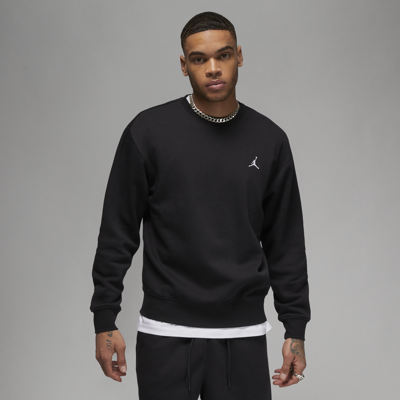 Shop Jordan Men's  Brooklyn Fleece Crewneck Sweatshirt In Black