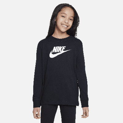Shop Nike Sportswear Big Kids' (girls') Long-sleeve T-shirt In Black