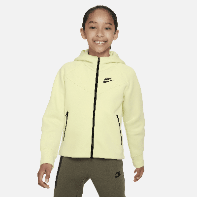 Shop Nike Sportswear Tech Fleece Big Kids' (girls') Full-zip Hoodie In Green