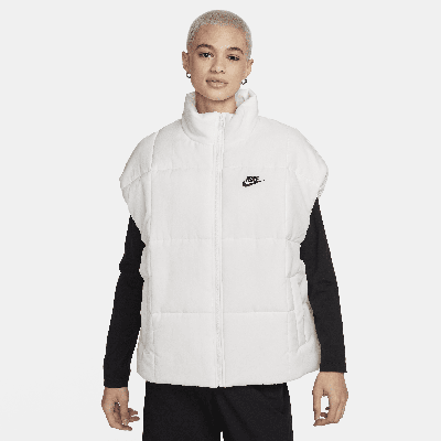 Shop Nike Women's  Sportswear Classic Puffer Therma-fit Loose Vest In White