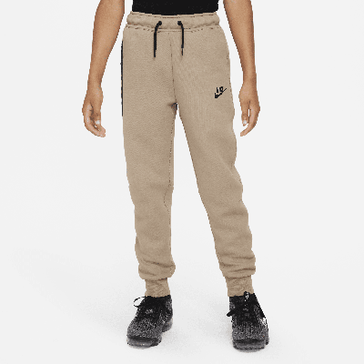 Shop Nike Sportswear Tech Fleece Big Kids' (boys') Pants In Brown