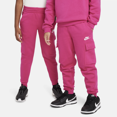 Shop Nike Sportswear Club Fleece Big Kids' Cargo Pants In Pink