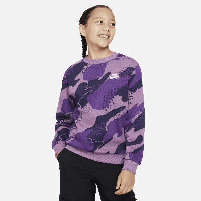 Shop Nike Sportswear Club Fleece Big Kids' Sweatshirt In Purple