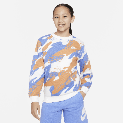 Shop Nike Sportswear Club Fleece Big Kids' Sweatshirt In Blue