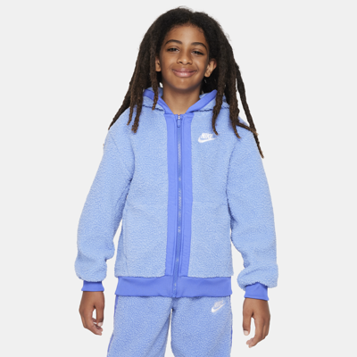 Shop Nike Sportswear Club Fleece Big Kids' Full-zip Winterized Hoodie In Blue