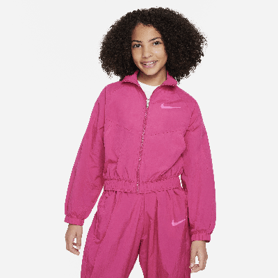 Shop Nike Sportswear Big Kids' (girls') Woven Jacket In Pink