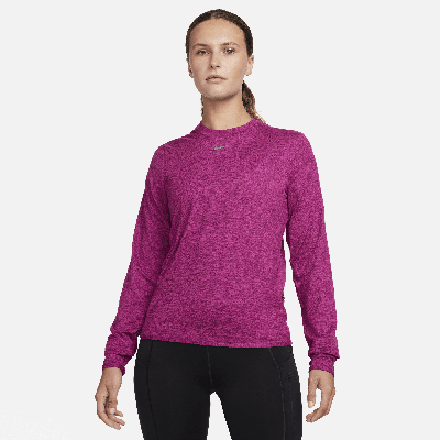 Shop Nike Women's Dri-fit Swift Element Uv Crew-neck Running Top In Pink