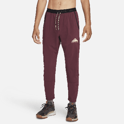 Shop Nike Men's Trail Dawn Range Dri-fit Running Pants In Red