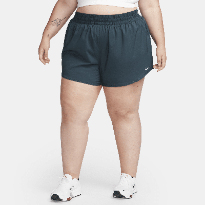 Shop Nike Women's Dri-fit One High-waisted 3" Brief-lined Shorts (plus Size) In Green
